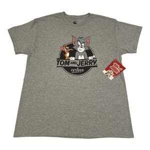 New Tom And Jerry Cartoon Print‎ Short Sleeve Cotton Blend Unisex T-Shirt Size L